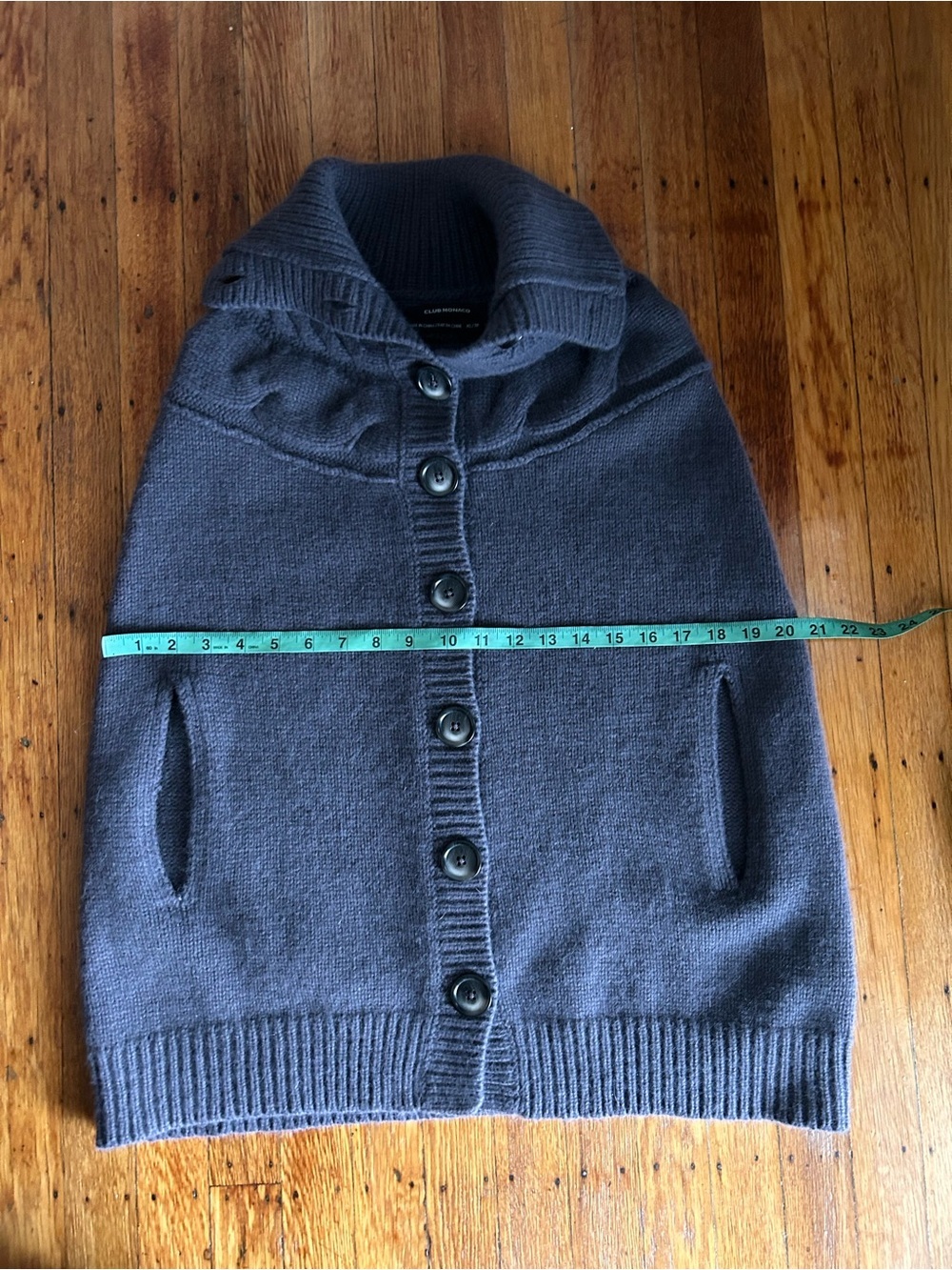 Club Monaco Wool Cashmere Blend Poncho Gray Size XS - Picture 6 of 7